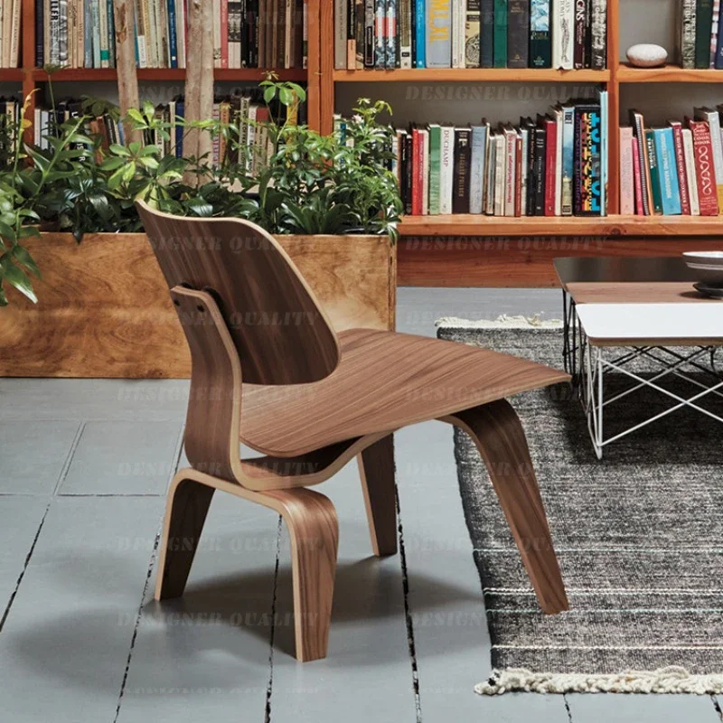 Стул для отдыха в японском стиле современное фанерное кресло деревянные ножки