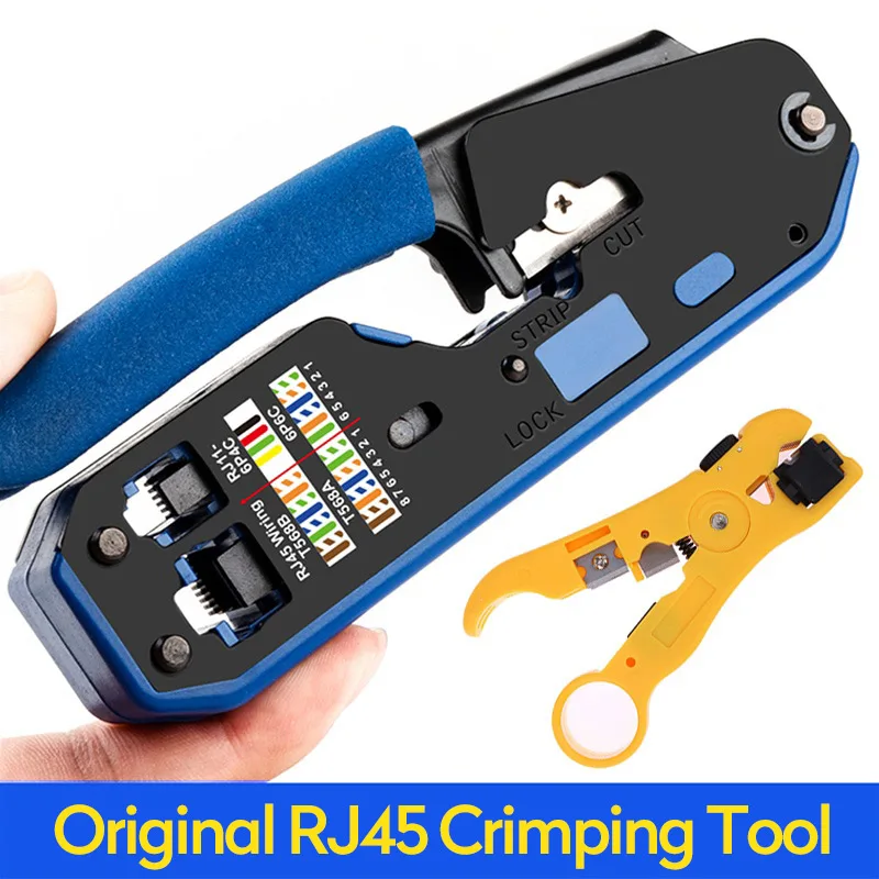 RJ45 Tool Network Crimper Cable Crimping Tools for RJ45 Cat7 Cat6 Cat5 RJ11 RJ12 Modular Plugs Metal Clips Pliers Tools Set