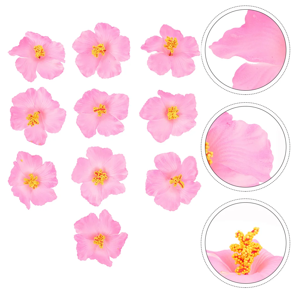 

10pcs EVA Hibiscus Artificial Hibiscus Simulation Hibiscus Faux Flower Ornament Imitation Hibiscus for Shop Bedroom Hotel