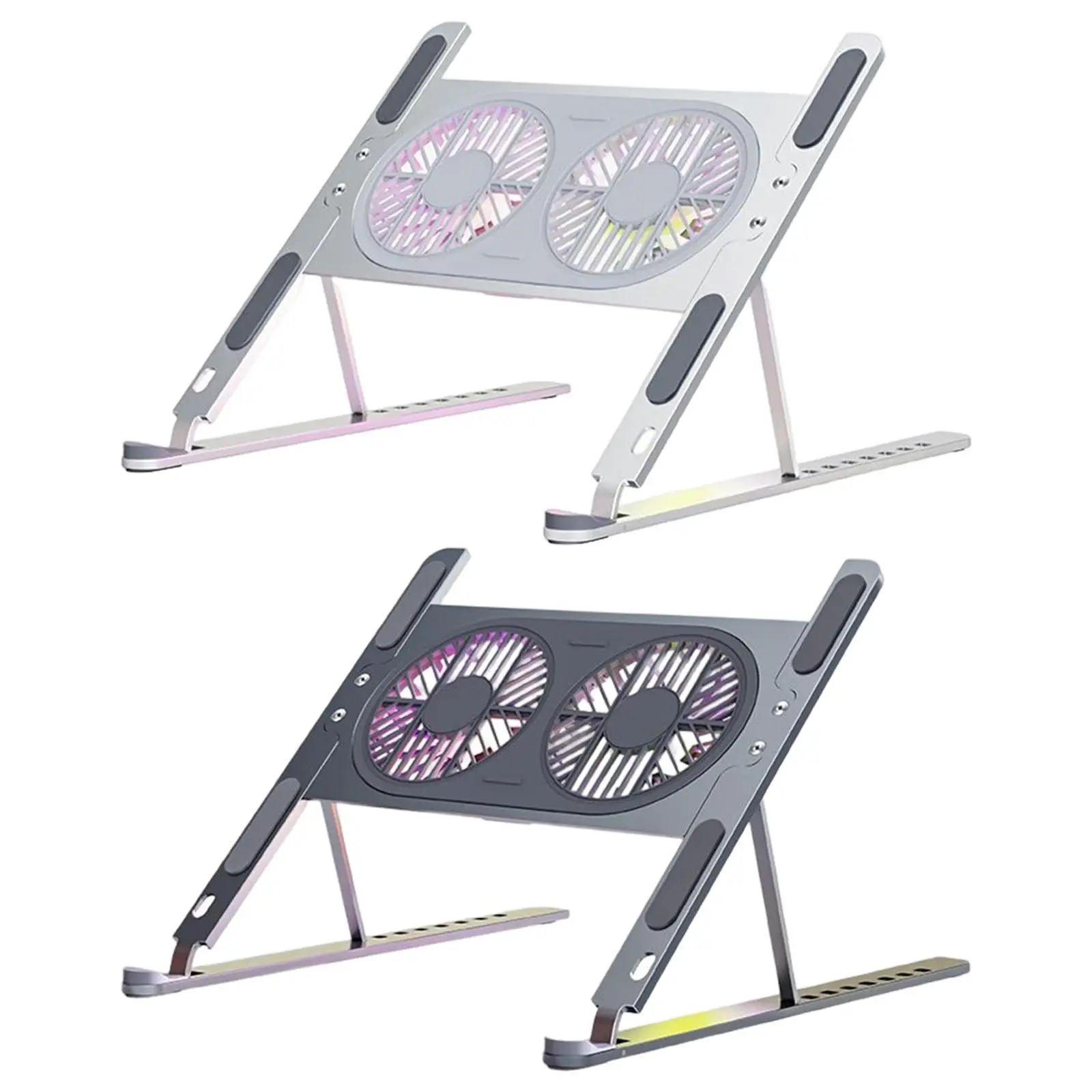 

Подставка для ноутбука с регулируемой высотой и тихими двойными вентиляторами турбо-охлаждения, складной нескользящий держатель для ноутб...