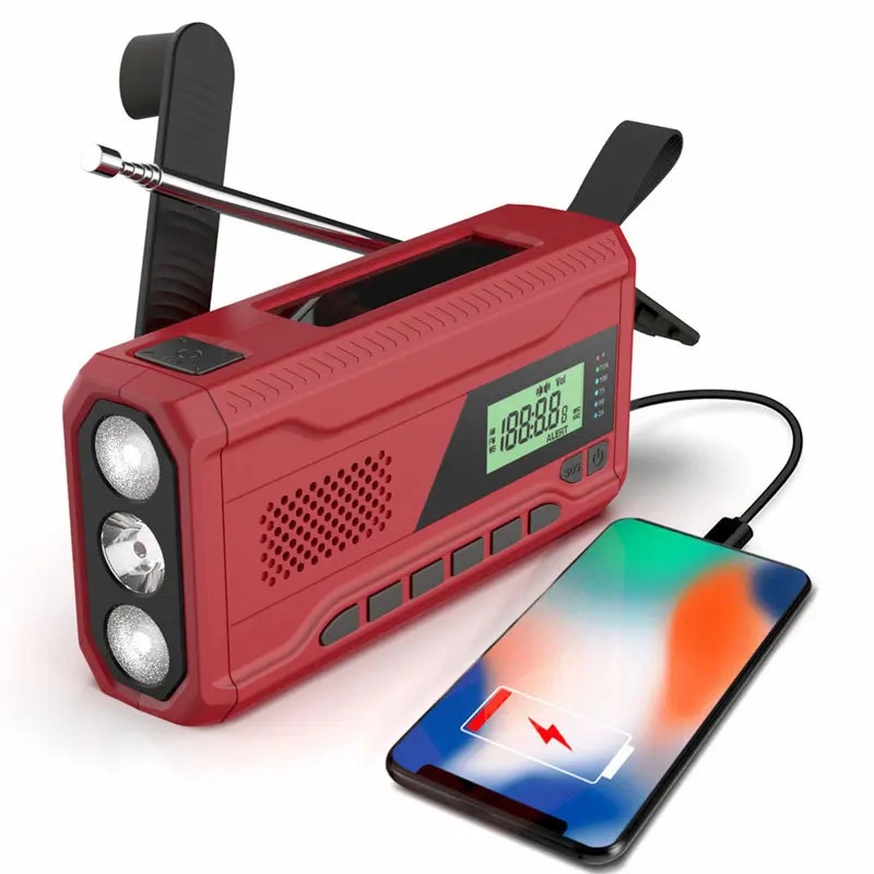 

Новый аварийный радиоприемник FM/AM/WB, работающий на солнечной батарее, портативное радио, 4500 мАч
