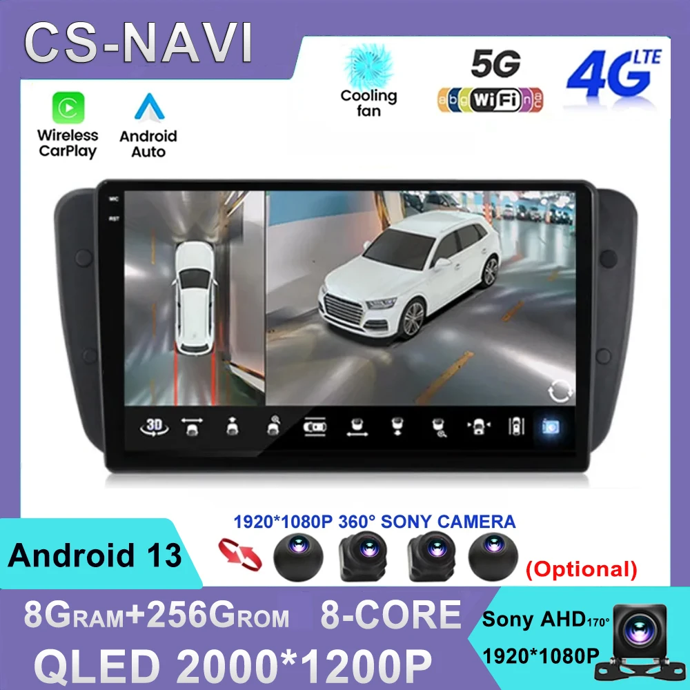 

2000*1200P For SEAT Ibiza 6J 4 2008 - 2015 Android 13 Multimedia Navigation GPS Video Autoradio Player Car Stereo Carplay Radio