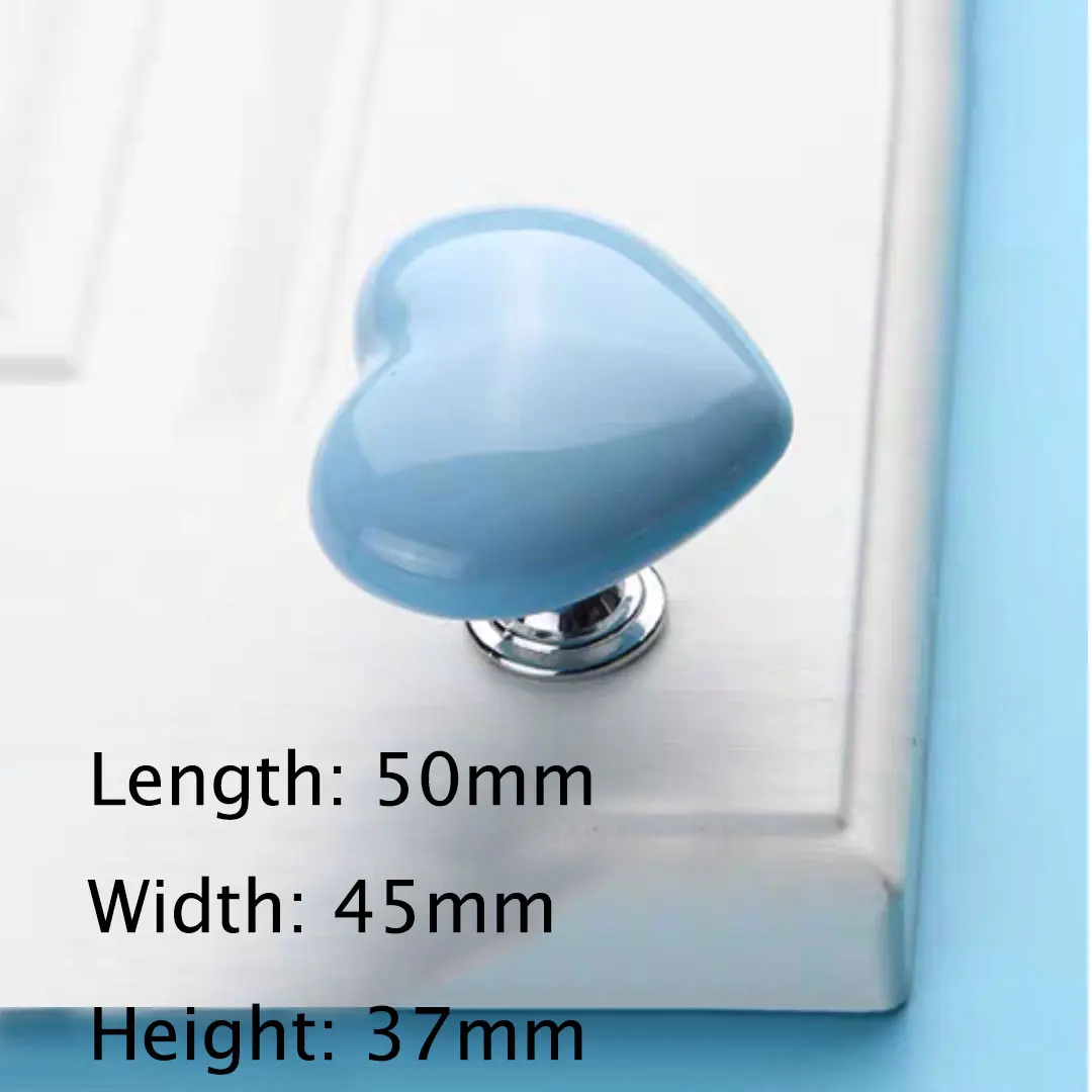 

MFYS керамические ручки для шкафа, милые ручки для ящиков в форме сердца для детской комнаты, шкафа, яркая хромированная мебельная фурнитура