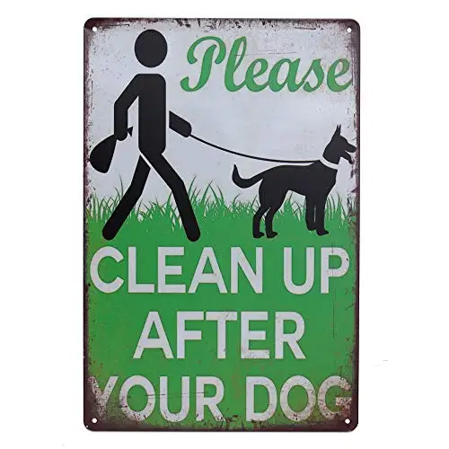 

Warning Dogs On Premises Tin Sign Clean Up 200x300mm Metal Healthy