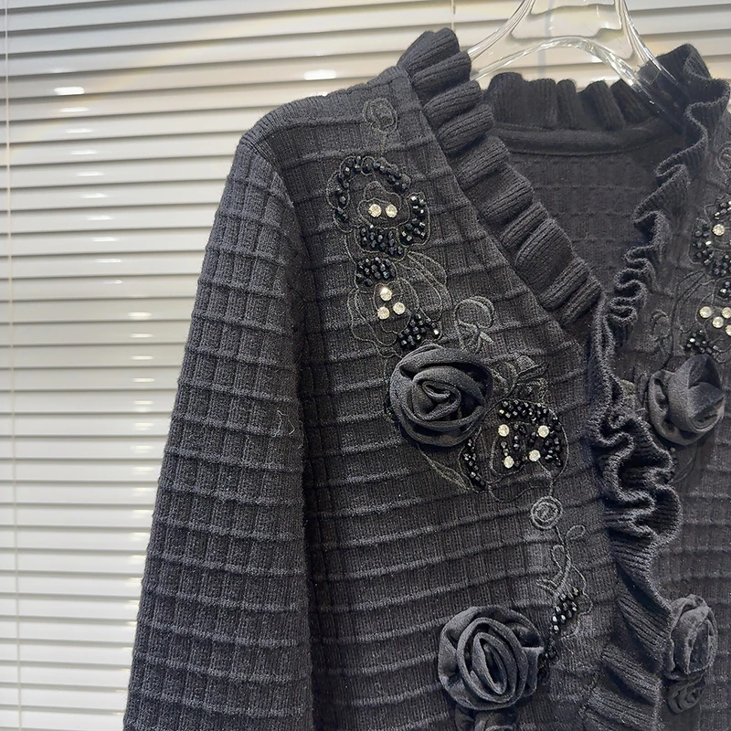 KBQ однотонные вязаные свитера с аппликацией для женщин однобортный