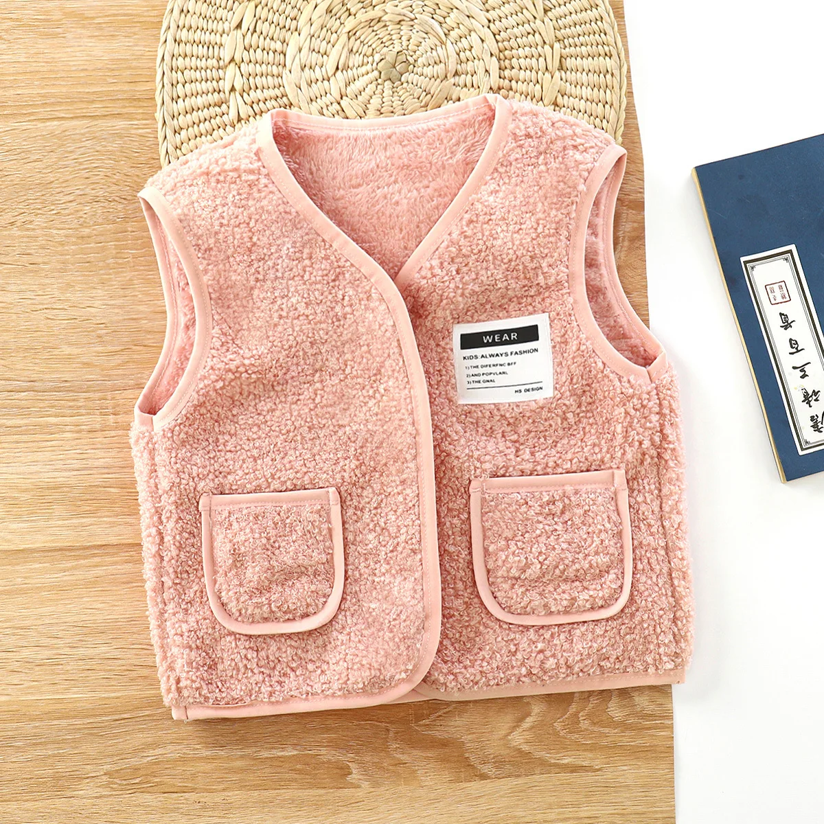 

2023 New Children's Warm Vest Infant Boys Girls Double-sided Velvet Vest Bay Outerwear Trendy Kids Clothes