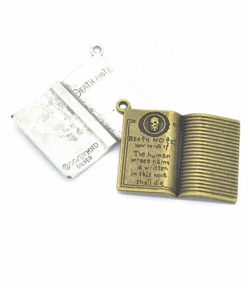 

15pcs Charms Book Death Note 35x25mm Tibetan Pendants Crafts Making Findings Handmade Antique Jewelry DIY For Necklace F0356