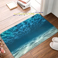 ivory blue ocean doormat rugs gravelly bottom wavy surface tropical seascape abyss underwater sunny day image fabric floor mat
