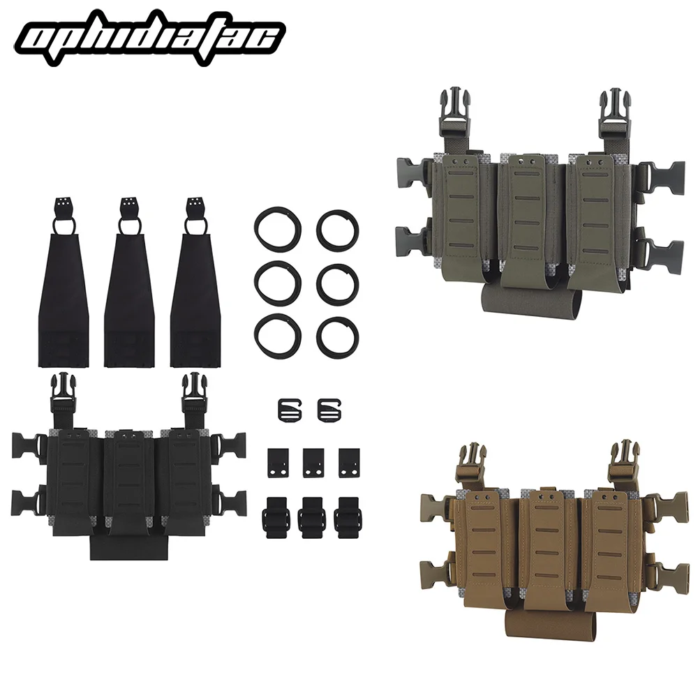Фото OPHIDIAN WG DIY Многофункциональный подсумок для ружья, пистолета, пистолета-пулемета с тройным отделением для магазинов, креплением на липучке и держателем для инструментов. №2