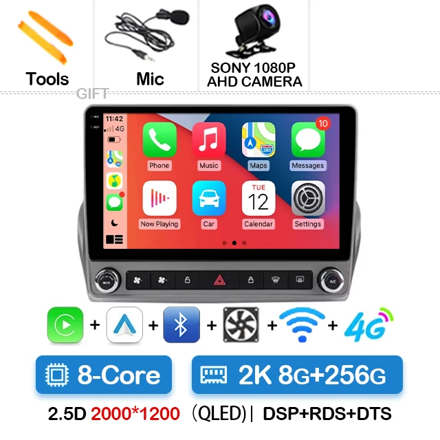 

Android 14 Беспроводной Carplay Auto для Chevrolet Camaro 5 2008-2016 Автомобильный радиоприемник Мультимедийный видеоплеер GPS NAVI 4G LTE 5G WIFI BT