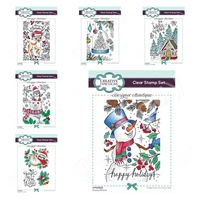 new christmas critters and snowman clear stamps scrapbook diary decoration stencil embossing template diy greeting card handmade