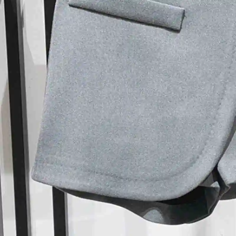 

2023 Early Autumn New Women Gray Slanted Placket Suit All-match Culottes