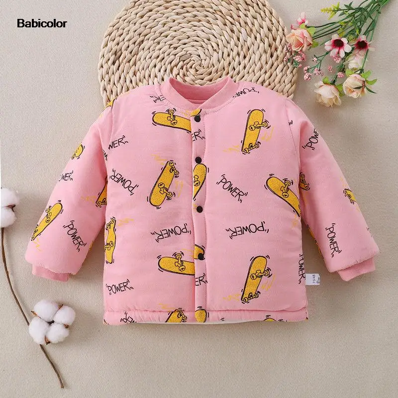 

Детское зимнее хлопковое пальто с подкладкой, хлопковое пальто для мальчиков, хлопковое пальто для девочек, утолщенная верхняя одежда, терм...