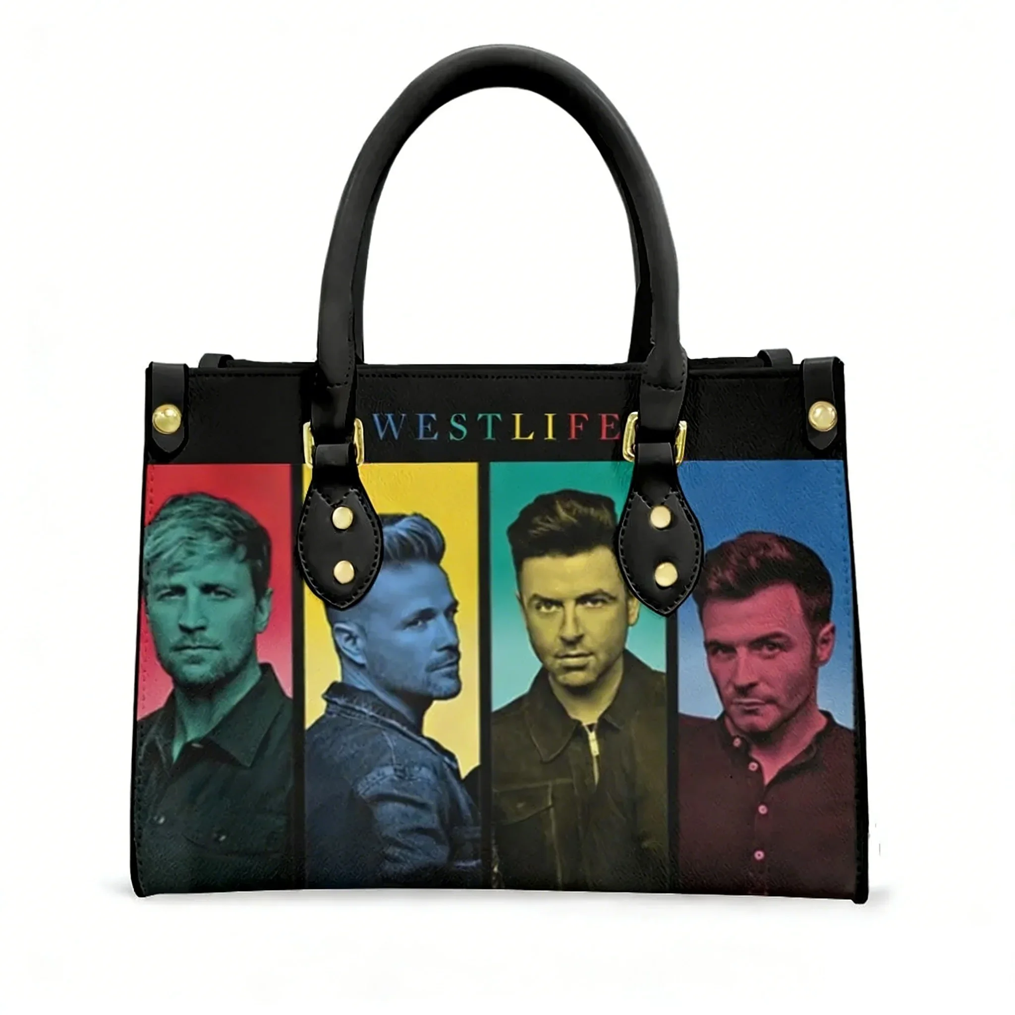 Фото Сумка-тоут Westlife Pop Band, женская и мужская, с персонализированным текстом и изображением, из искусственной кожи, для бизнеса, покупок и в качестве подарка. №2