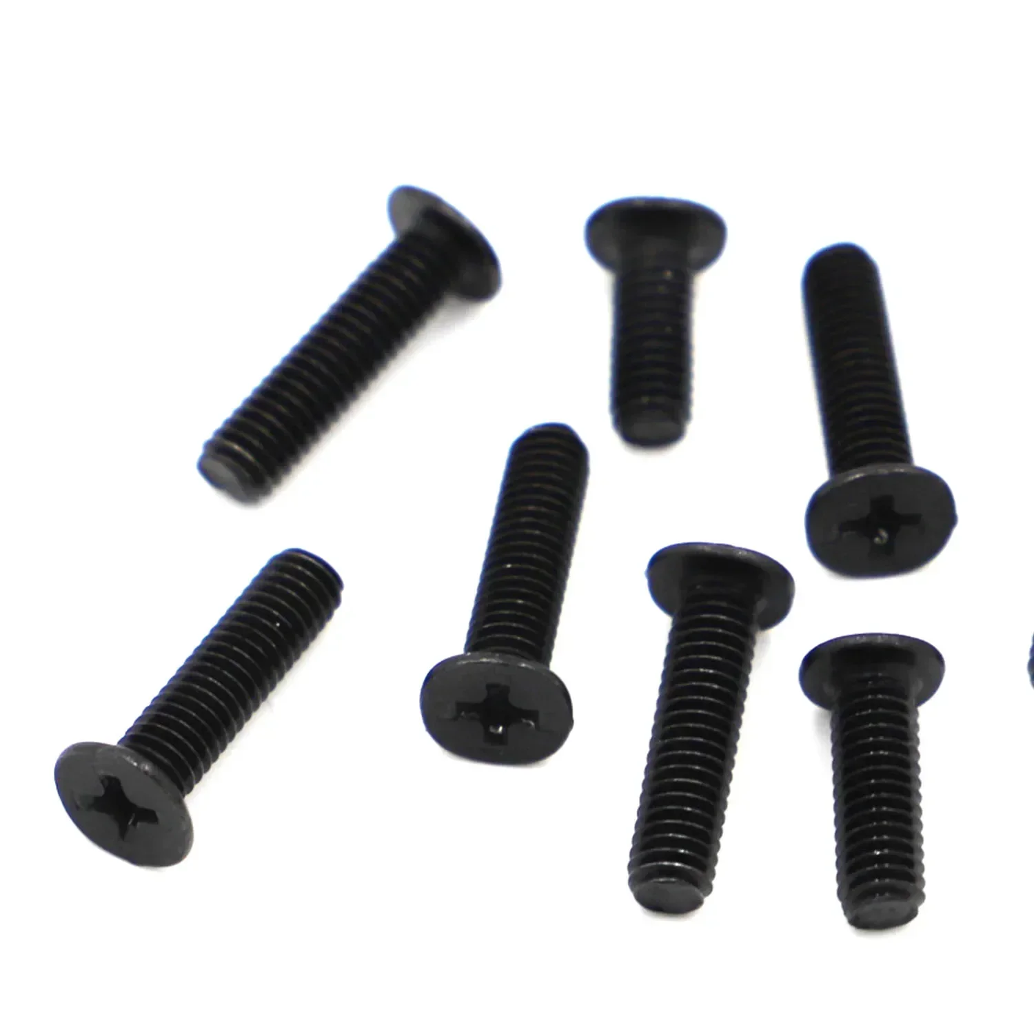 20/50 шт., черные винты с крестообразным шлицем из углеродистой стали и ультратонкой плоской вафельной головкой для ноутбука, болты M2 M2,5 M3 M4