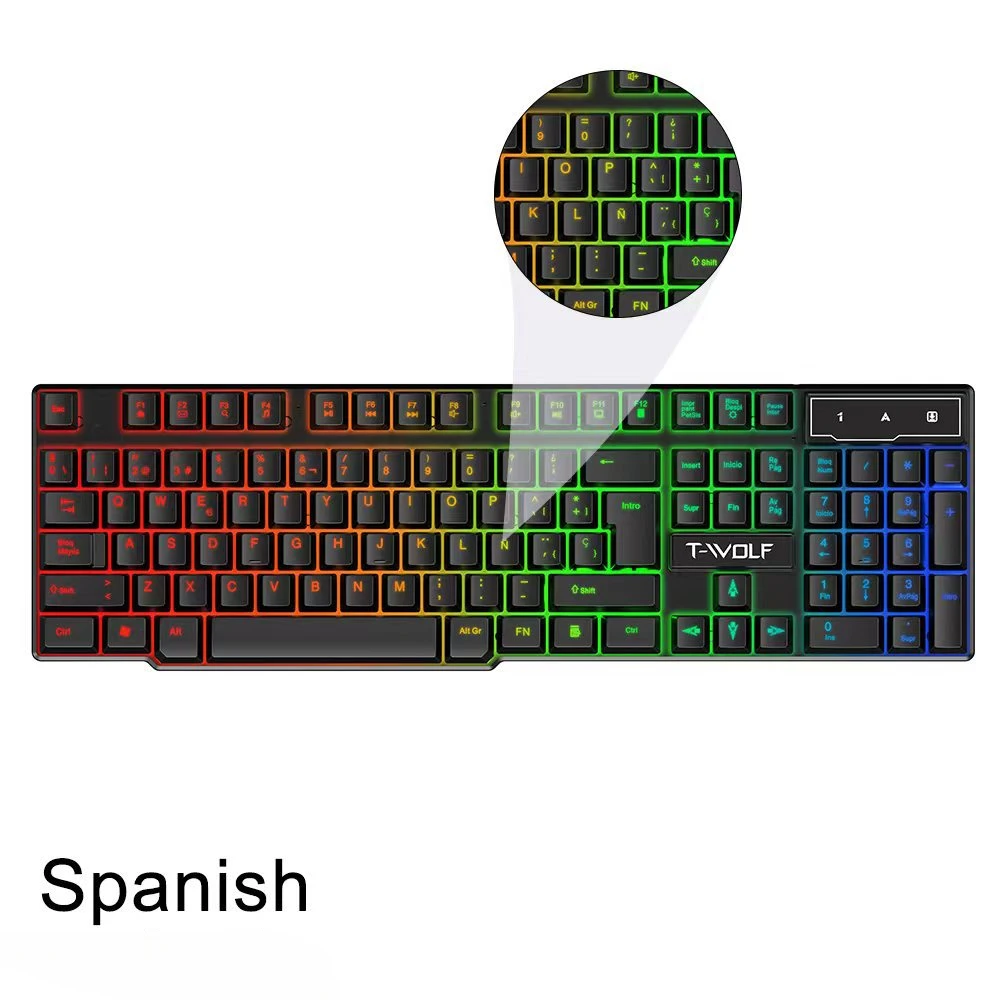 Проводная игровая клавиатура с RGB-подсветкой USB 104 клавиш