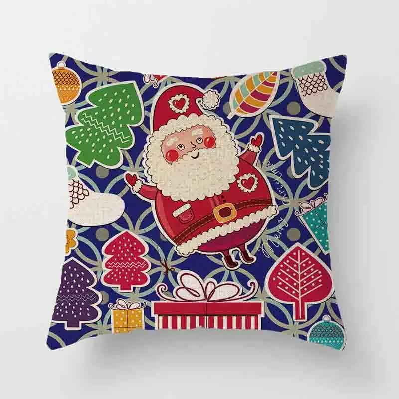 

BlueNew Christmas Pillow Covers Densified Linen Pillow Covers