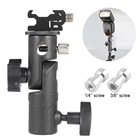 Универсальный металлический держатель для вспышки Горячий башмак, держатель для зонта, оссветильник ительная стойка с резьбовым креплением от 14 до 38 дюйма, Поворотный адаптер, кронштейн для вспышки