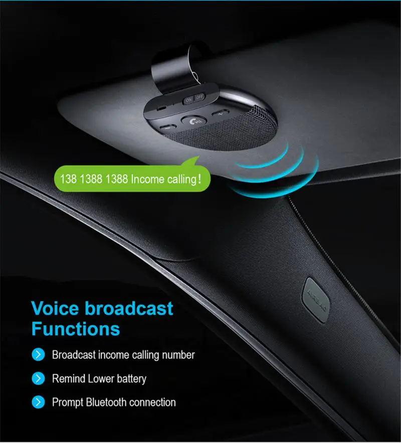 

Автомобильный громкоговоритель Bluetooth5.0 SP11, с громкоговорителем, солнцезащитным козырьком, с громкой связью, автомобильные принадлежности