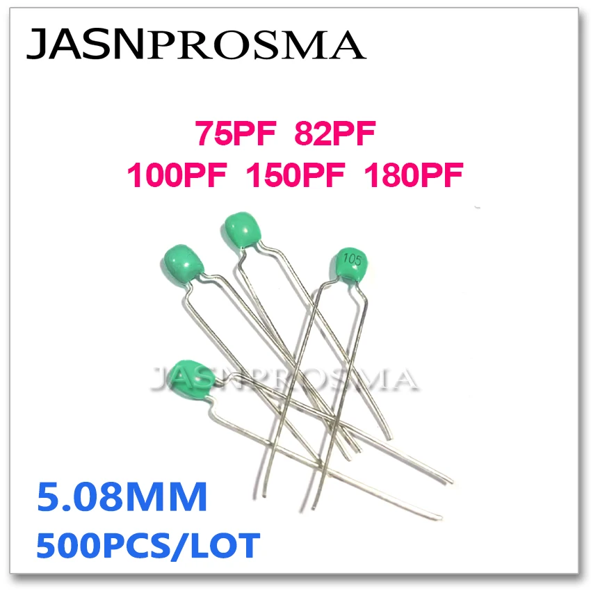 

Зеленый монолитный керамический конденсатор JASNPROSMA 500 шт. 63 в 75PF 82PF 100PF 150PF 180PF 750 820 101 151 181 NPO J 5% X7R K 10%