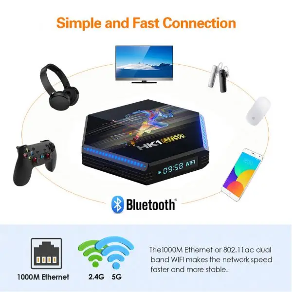 Приставка Смарт-ТВ HK1 RBOX R2 / R3 DDR4 Android 11 4 Гб 64 ГБ 32 RK3566 2 4G и 5 ГГц WiFi 1000M BT 4K 8K