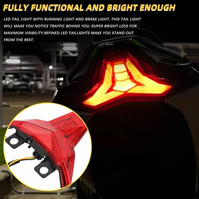 Светодиодный Встроенный задний фонарь для мотоцикла тормозной Световой