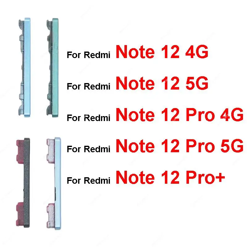 Боковая кнопка громкости вверх/вниз для Xiaomi Redmi Note 12 Pro Plus 4G 5G боковые клавиши