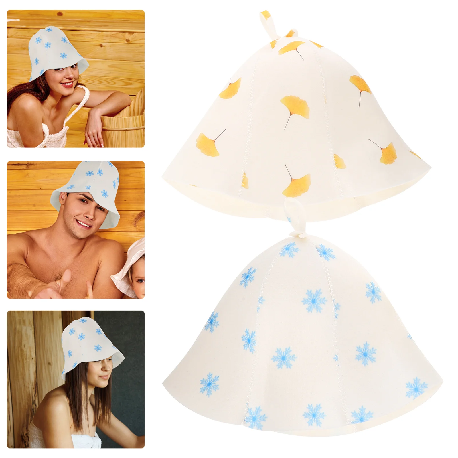 

2pcs Thick Sauna Hat Water Absorbent Sauna Hat Breathable Sauna Felt Hat Supple Sauna Hat