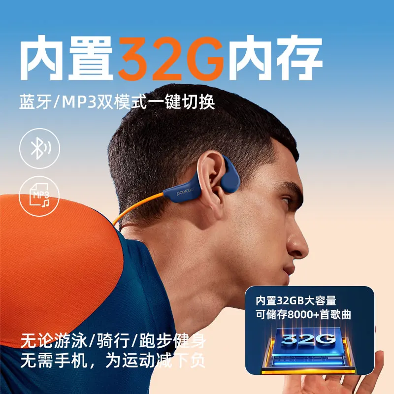 Наушники Polvcdg с костной проводимостью Bluetooth-наушники память 32 ГБ IPx8