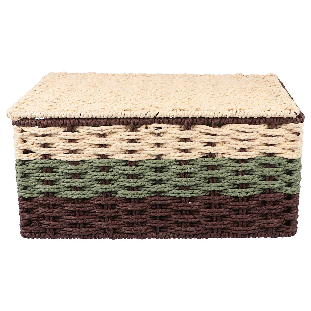 

1pc Sundries Basket Basket Planter Fruit Woven Basket Rectangular Woven Baskets Woven Storage Bins Rattan Storage Basket
