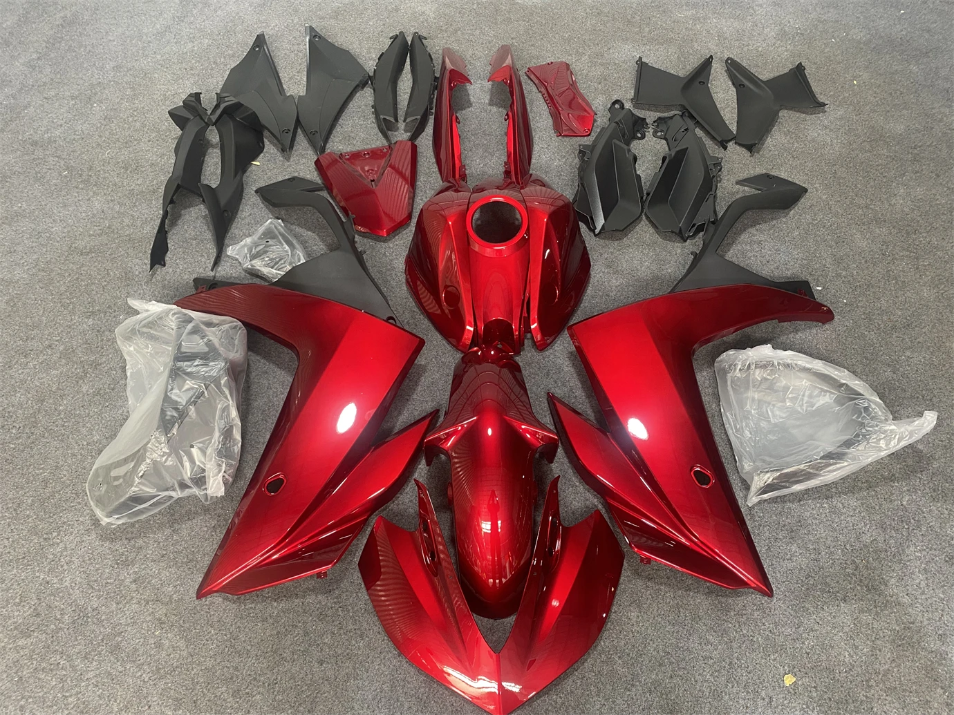 Motorcycle Full Body Fairing Suitable for Yamaha R3 15-18 Years R25 2015 2016 2017 2018 Fairing Wine red Black