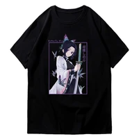 tshirts demon slayer printed kochou shinobu t shirt short sleeve t shirts black white harajuku tops unisex y2k cloth