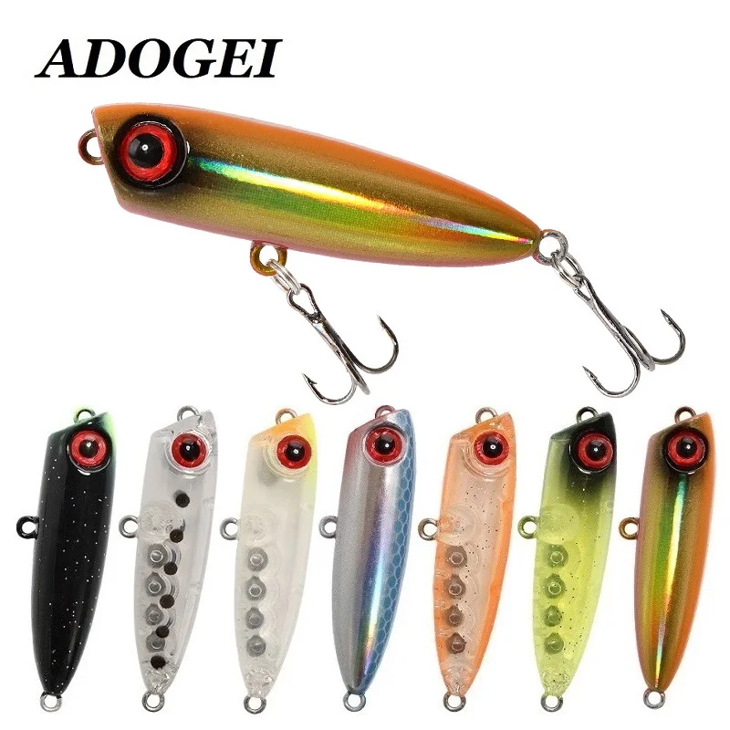 

45mm 3g Topwater Mini Pencil Popper Lure 2022 Japan Fishing Tackle Fish Minnow Trout Bass Stream Pesca Whopper Plopper Crankbait