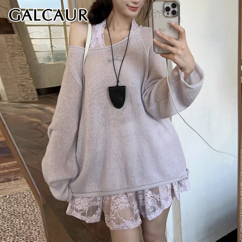 Повседневный комплект из двух предметов GALCAUR женское трикотажное пальто с