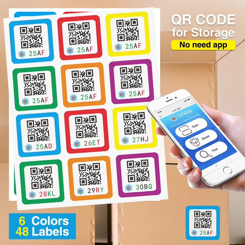 QR Code Labels for Storage Moving Containers Advanced Pack and Track Inventory Organizer for Home Office Attic Scannable Sticker