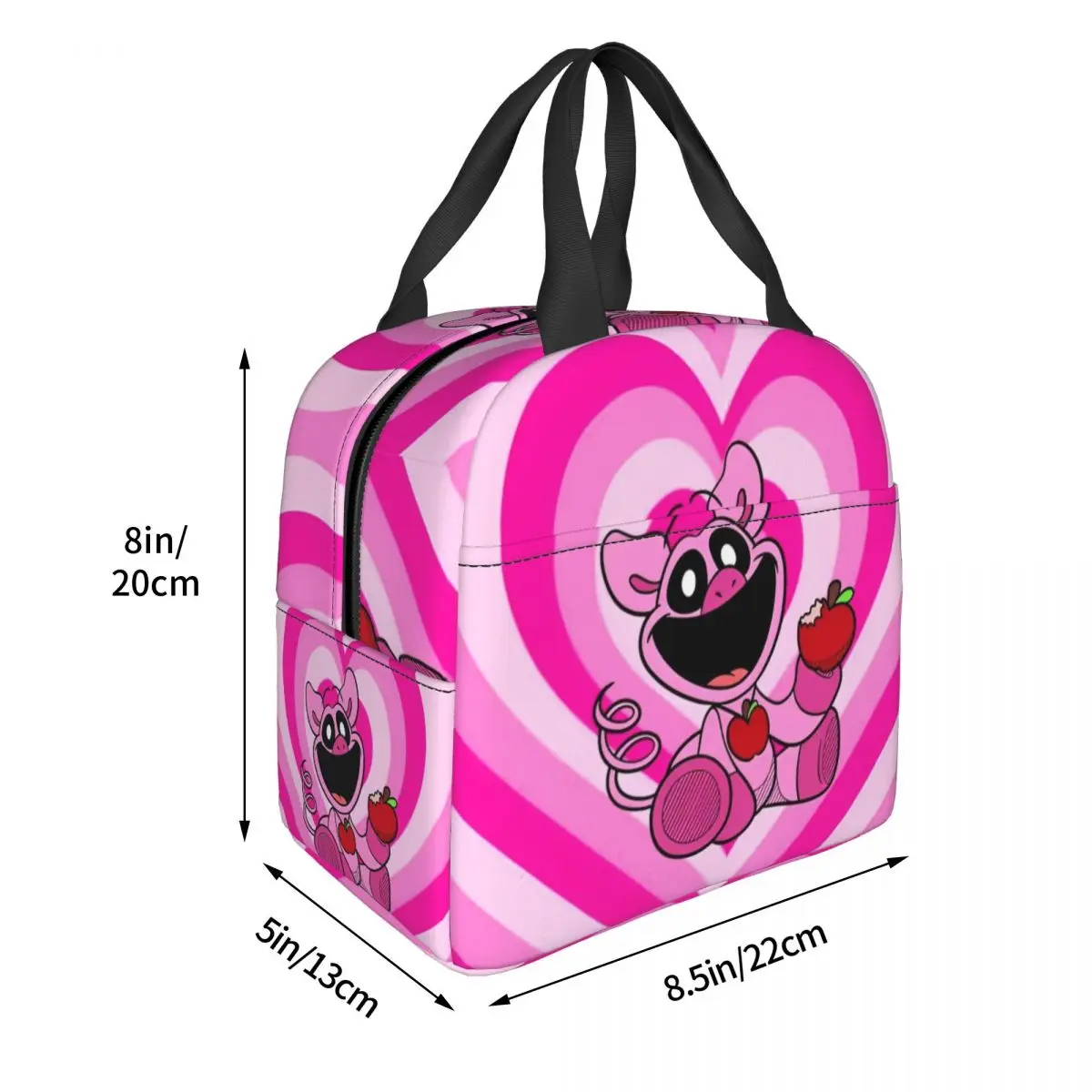 Изолированный Ланч-бокс для мужчин и женщин сумка-тоут с улыбающимся рисунком