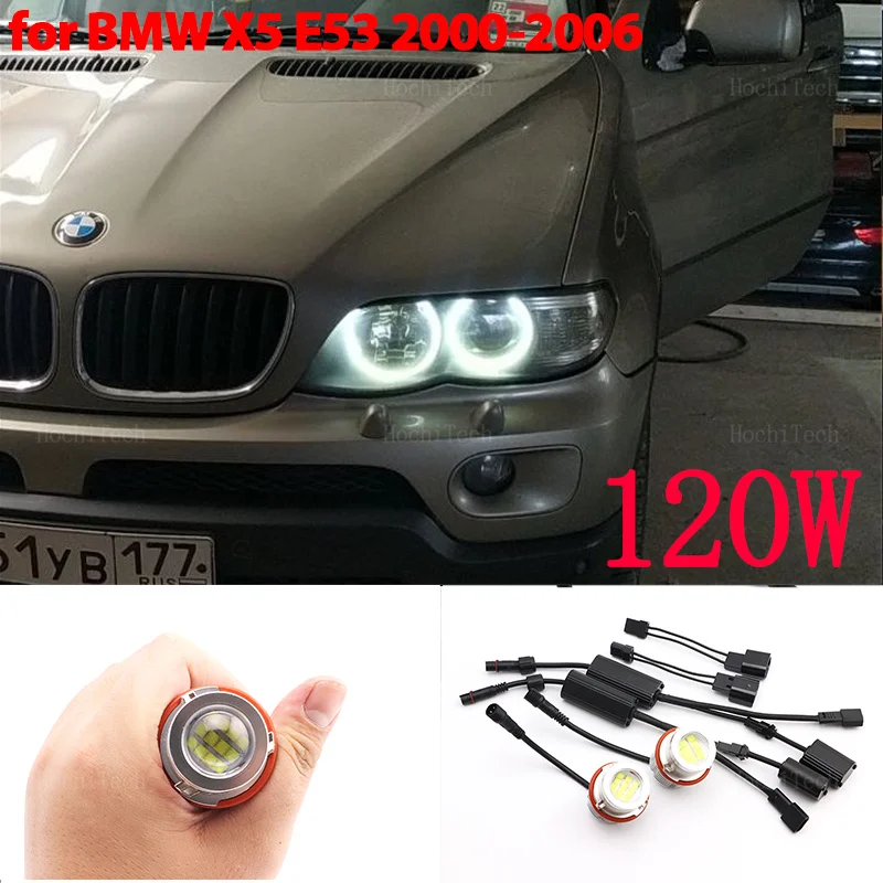 

120W Angel Eyes Marker Light Bulb Bright Headlight Replacement For BMW X5 series E53 3.0i 4.4i 4.6is 4.8is m54 M62 N62 2000-2006