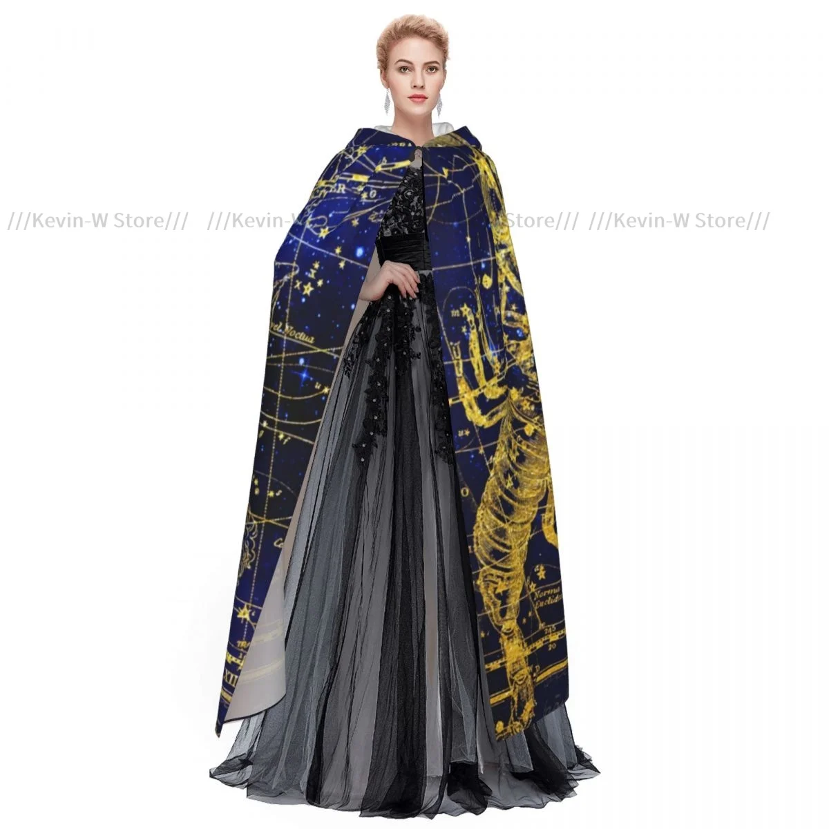 Плащ Mystic Tarot astrодной с капюшоном золотого скорпиона полиэстер унисекс накидка