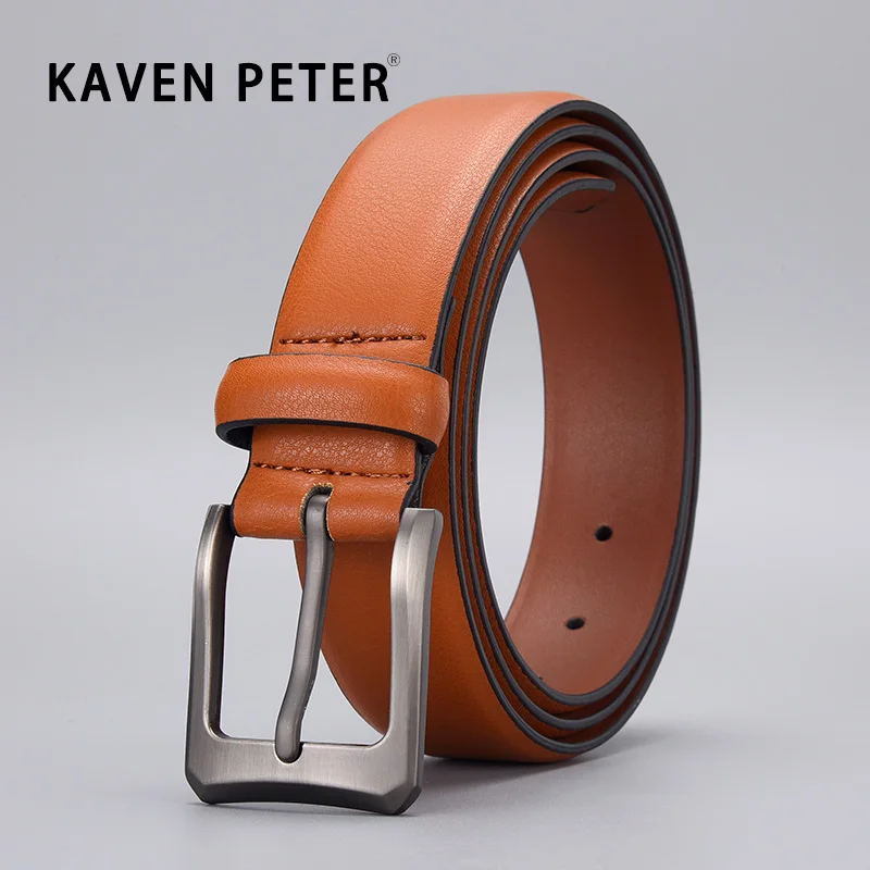 Luxury Famous Brand Designer Male PU Leather Brown Belts Classic  Pin Buckle Waist Strap Belt For Men Jeans High Quality