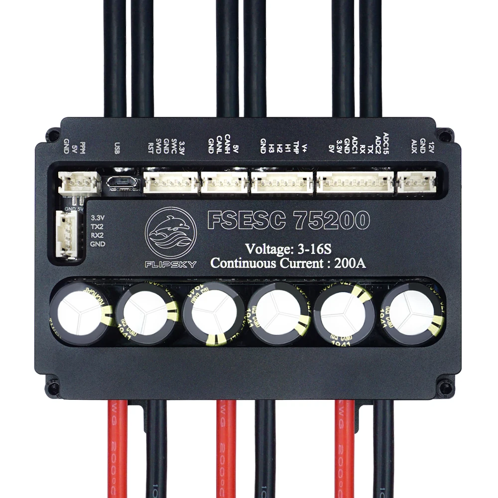 Flipsky FSESC75200 75 в мощный ток 200A ESC Base на Vesc с алюминиевым радиатором для робота-серфинга AGV Flipsky FSESC75200 75 в мощный ток 200A ESC Base на Vesc с алюминиевым радиатором для робота-серфинга AGV