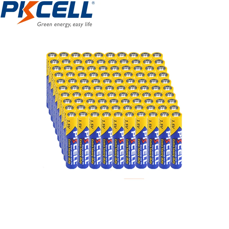 

PKCELL R03P Aaa Batteries 100Pcs 3A UM4 MN2400 SUM4 HP16 AM4 4003 E92 824 K3A 1.5V Carbon Zinc Batteries for Camera Radio Toys