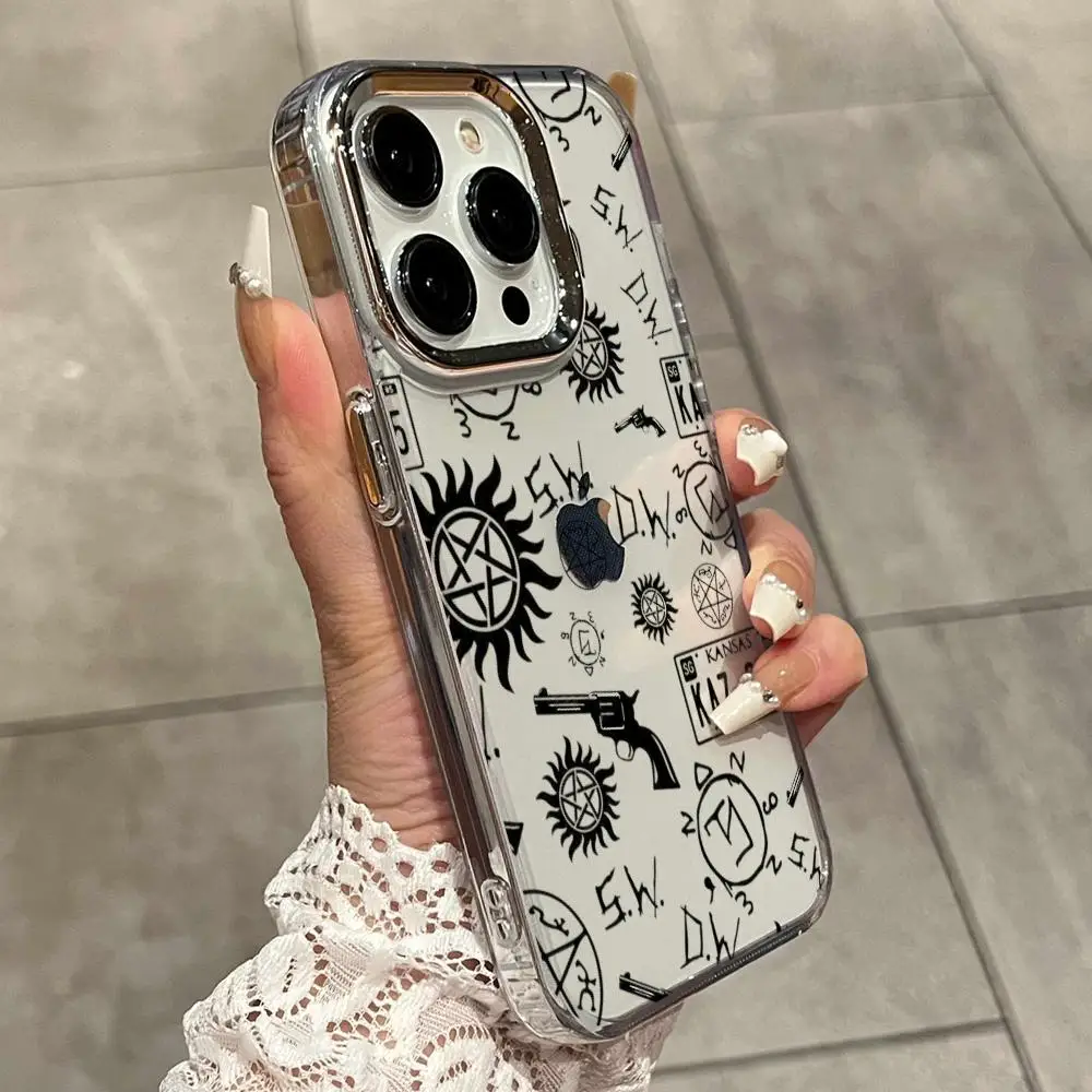 Фото Чехол для телефона «Сверхъестественное» серебристого цвета для iPhone 17 16 16e 15 14 13 12 11 Pro Max Plus №3