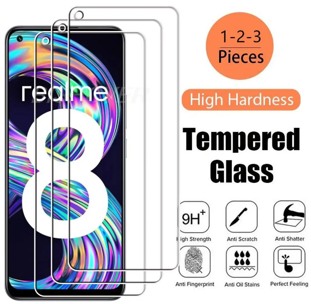 Закаленное стекло для Realme 8 4G 6,4 дюймов Realme8 Pro Realme8Pro 8Pro RMX3085 RMX3081, защитная пленка для экрана, Защитная пленка для телефона