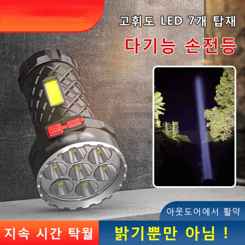 

Small Outdoor Home portable charging waterproof side light powerful flashlight