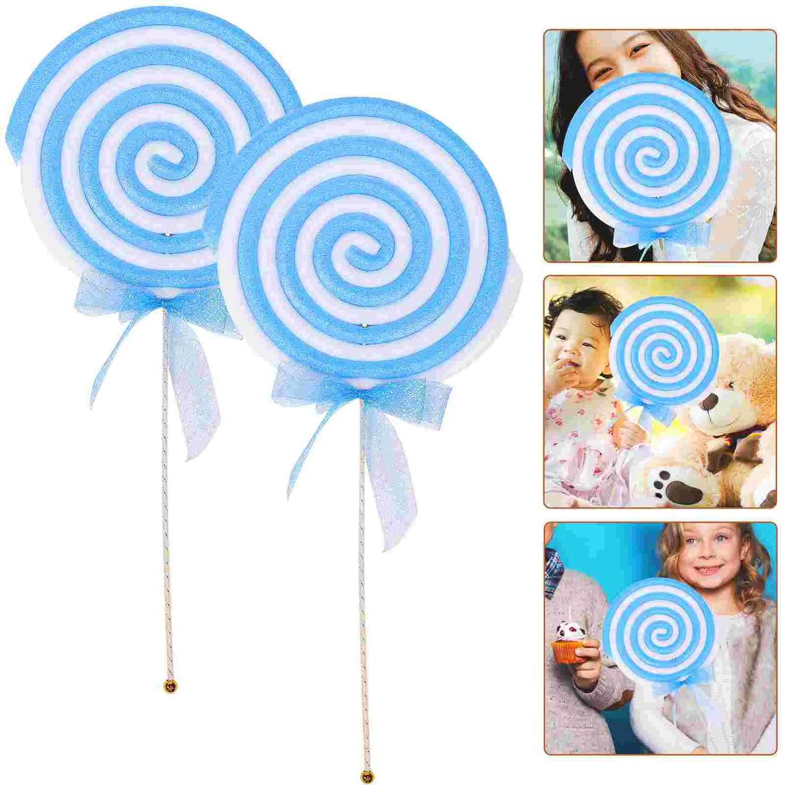 

2 Pcs Lollipop Photo Shaped Scene Ornaments Candy Lollipops Prop Theme Christmas Decor DIY Creative Model Props Round Adornment