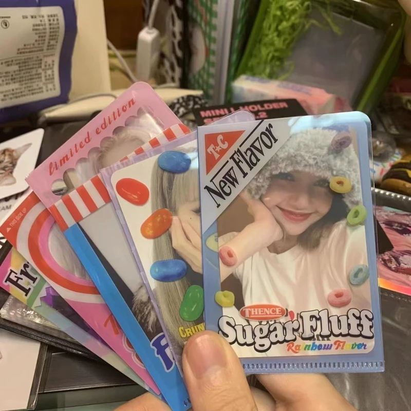 7Pcs/set INS American Style Kpop Photo Card Holder Decorative Idol Photo Sleeves Protective Case Kawaii Korean Stationery