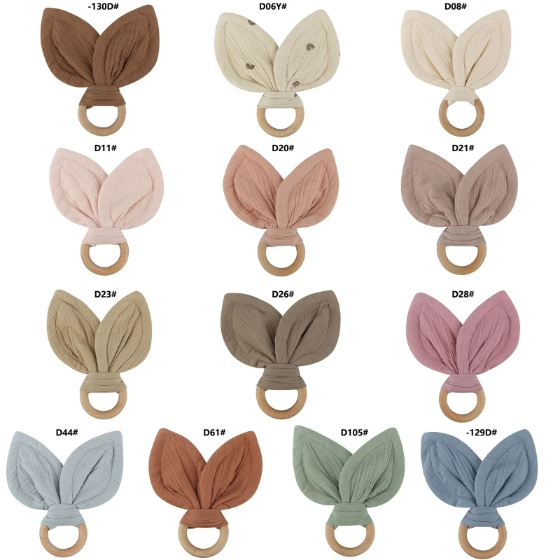 

Детское деревянное кольцо-прорезыватель из мягкого хлопка, удобная игрушка для прорезывания зубов, подарок для новорожденных