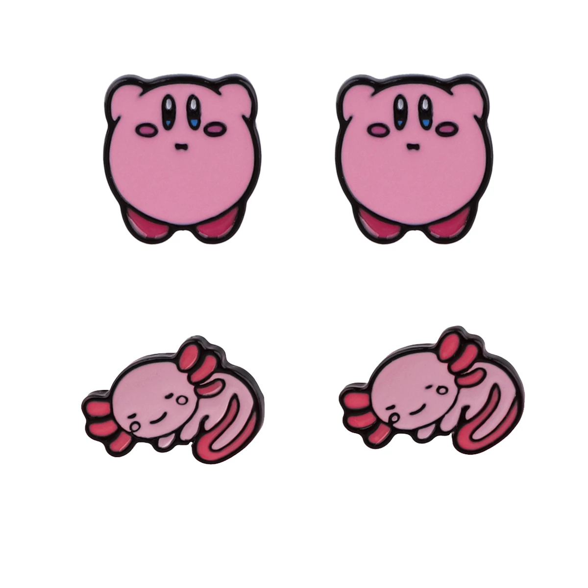 

Kirby Enamel Earings Cute Lapel Earring Fashion Jewelry Accessories Stainless Steel Metal Accessories Gifts for Fans kid