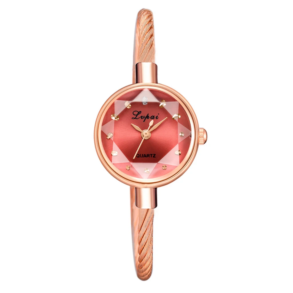 

Часы Lvpai женские маленькие под розовое золото, брендовые геометрические, со стеклянной поверхностью