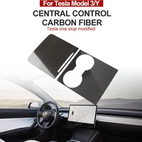 center console cover for tesla model 3 y central control armrest panel trim real carbon fiber car interior accessories 2021 2022